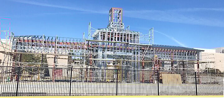 The University of Redlands station is under construction.